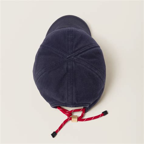 miu miu denim cap|Blue/red Denim Baseball Cap .